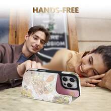 奢华钱包式烫金压纹花卉图案双扣RFID防盗刷卡槽相框支持功能磁吸翻盖PU人造革手机壳，兼容 17 Air 16 Pro Max 15 Plus 14 13 Mini 12 11 XS XR SE 2022 2020 8 7，以及三星Galaxy S25 Ultra S24 FE S23 Plus S22 S21 A56 A55 A36 A35 A17 A16 A15 A14 A13 A07商务防摔保护套