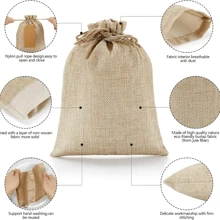 50 peças de sacos de estopa de 4" x 5,5" com cordões, sacos de juta vinho tinto, sacos de linho, sacos de pano de linho grosso, pequenos sacos de presente, adequados para joias, faça você mesmo, artesanato, casamento, festa, Natal