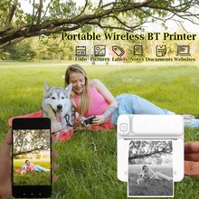 Portable Mini Printer With 5pcs Color Sticker Paper, Mini Multifunctional Portable Photo Printer, Sticky Note, Text, List Thermal Printer, Inkless Printer Small Mobile Photo Album Printer - White Green Printer - View 6