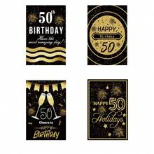 8pcs 50th Birthday Wine Or Beer Bottle Labels Stickers Present, Cheers To 50 Years, Funny Fabulous Unique Party Decorations Supplies For Men Husband Male