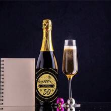 8pcs 50th Birthday Wine Or Beer Bottle Labels Stickers Present, Cheers To 50 Years, Funny Fabulous Unique Party Decorations Supplies For Men Husband Male