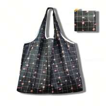 New Large Foldable Waterproof Shopping Bag, Flower Cloth Square Bag, Portable Tote Bag - Multicolor - View 8