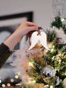 1pc Christmas Tree Decoration - Deer Angel Wing, Birdcage, Hollow White Star Ornament, Creative Holiday Decor Best Gifts Birthday Home Decor Christmas Decorations Room Decor Winter Christmas Decorations Home Christmas Gifts Christmas Decor - Multicolor - View 6