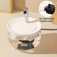 (Without Usb Plug) 1.5l Usb Powered Mini Transparent Drinking Fountain With Filter And Silent Water Pump Suitable For Small Cats And Dogs (Water Pump Color Random) - Clear - View 9