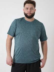 Kit 4 Men's Plus Size Dry Fit Anti-Odor T-Shirts For Gym Training - Xám - Xem 9