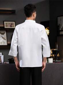 Hotel Chef Uniform,Unisex Short Sleeve Cook Workwear For Restaurant,Cafeteria,Kitchen,Bakery - White - View 3