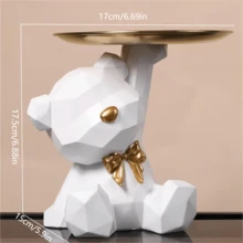 Khay gấu hình học sang trọng đựng chìa khóa, đồ ăn nhẹ, đồ trang trí nhà cửa bằng nhựa, quà tặng tân gia - Nhiều màu - Xem 9