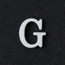 1pc Personalized 26pcs English Letter Metal Lapel Pin, Silver Color, Suitable For Jacket Or Sweater Decoration, Everyday Wear For Couples - Brooch - View 38