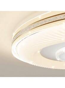 Profile Ceiling Fan With Light And Remote Control, Modern Embedded Ceiling Fan, Smart Dimmable Bladeless Reversible LED Fan Light, Timed Reversible Ceiling Fan With Light - Beige - View 6