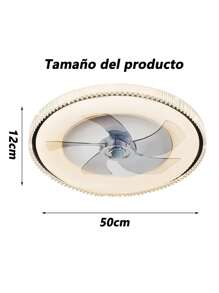 Profile Ceiling Fan With Light And Remote Control, Modern Embedded Ceiling Fan, Smart Dimmable Bladeless Reversible LED Fan Light, Timed Reversible Ceiling Fan With Light - Beige - View 3