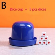 5pcs Dices And Dice Cup Set With Bottom Tray For Shaking, Screen Cup For Bars, Handheld Colorful Cup For Combinations, Plastic Swing Cup,Adult Party Games Suitable For Halloween/Christmas/Thanksgiving - Multicolor - View 4