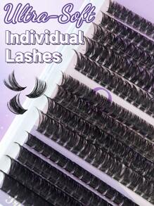 Lash Kit 60D+80D+100D Lash Kit 244Pcs DIY Lash Kit  Lash Clusters 8-16mm Cluster Eyelash Kit With Lash Bond And Seal  Lash Remover Lash Brush Lash Applicator Tool - màu đen - Xem 6