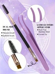 Lash Kit 60D+80D+100D Lash Kit 244Pcs DIY Lash Kit  Lash Clusters 8-16mm Cluster Eyelash Kit With Lash Bond And Seal  Lash Remover Lash Brush Lash Applicator Tool - màu đen - Xem 5
