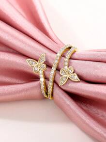 1 PC Elegant Cubic Zirconia Butterfly Ring For Women For Wedding Engagement Jewelry Valentine's Day