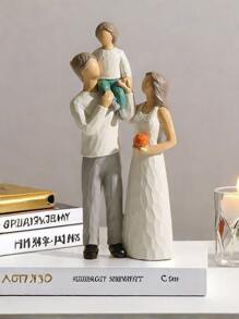 1pc Parent And Daughter Reading Book Figurines, Hand-Painted Figures Gifts For Parent Or Daughter, Family Sculpture For Shelf Decor Desktop Home Bedroom Living Room Decoration Birthday Graduation