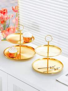 1pc 2-3 Tầng Đế đựng bánh cupcake màu vàng, Tháp bánh cupcake bằng kim loại Giá đựng tráng miệng nhiều tầng màu vàng Đế đựng bánh cupcake nhiều tầng màu vàng Khay đựng đồ dùng bằng vàng dùng cho tiệc cưới, sinh nhật, trang trí bàn tráng miệng ngày lễ Quà tặng Giáng sinh - Vàng - Xem 5