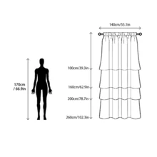 1pc Black French Retro Lace Voile Curtains Decorative Room Divider Partition Screen Sheer Curtain - Black - View 5