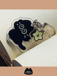 4 chiếc móc khóa ba lô hình mèo đen nhỏ đáng yêu bằng acrylic, quà tặng đáng yêu cho phụ kiện xe hơi túi xách cho bé gái - Nhiều màu - Xem 3
