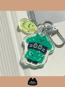 4 chiếc móc khóa ba lô hình mèo đen nhỏ đáng yêu bằng acrylic, quà tặng đáng yêu cho phụ kiện xe hơi túi xách cho bé gái - Nhiều màu - Xem 4