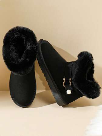 Women's Winter Snow Boots, Korean Style Short Shaft, Autumn/Winter New Design, Warm & Thick, Versatile Short Boots, Anti-Slip