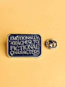 1 Stück Metall Slogan Emaille Anstecknadel, Punk Gothic Stil Kragen Abzeichen, Rucksack Kleidung Schmuck Dekoration Geschenk - Weiß - Übersicht 4