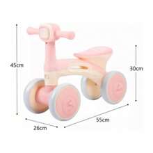 Balance Bike With LED Lights And Music For Kids, 3-In-1 Tricycle For 1 Year Old Babies, Boys And Girls From 12 To 24 Months, First 4-Wheeled Kids Bike, Ideal Gift For Kids' First Birthday - 粉色 - 查看 2