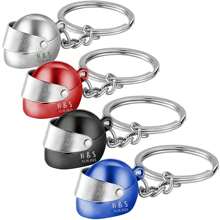 1 件定制名称摩托车头盔钥匙扣，个性化字母头盔骑行者钥匙扣男士、父亲节、情人节礼物、圣诞节礼物 - 紅色 - 查看 3