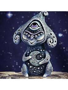 Creative And Stylish Unique Design Interesting Fantasy Resin Three-Eyed Alien Home Decor Figurine - Multicolor - View 3