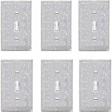 Shiny Silver Rhinestone Wall Plate Cover Decorative Light Switch Cover Bling Rhinestones Switch Covers Wall Plate Cover