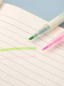 6 支双头荧光荧光笔，双色记号笔，适合做笔记