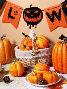 Artificial Pumpkins, Pumpkin Decorations, Halloween Fall Autumn Decor, Fake Pumpkin, For Thanksgiving Table Centerpiece Mantle Kitchen Wedding Friends Giving Party Home Decor Best Gifts Birthday Halloween Decor Room Decor - Orange - View 8