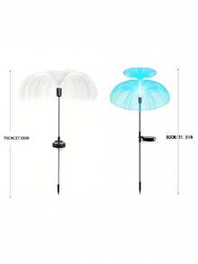 1 件户外太阳能花园灯，7 色变色太阳能水母灯，防水户外太阳能庭院灯，太阳能花灯，适用于小路、露台、后院、草坪、节日装饰 - 黑色 - 查看 11