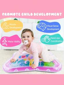 1pc Inflatable Slapping Pad, Baby Water Mat, Suitable For 3-24 Months Infants, Strengthens Baby Muscles, Portable Pink Baby Toy (Random Floating Ocean Creature Toy - Recommend Supervised Use)Baby Play Mat,Baby Toys Newborn,2 Year Old Toys,Play Mat For Kids,Baby Crawling Mat,Toys,Baby Toys,Baby Play Mat,Play Mat,Baby Toys,Baby Play Mat,Baby Toy,Baby Girl Toy,Toys,Pink