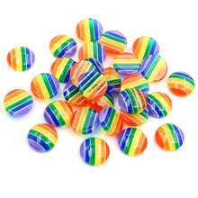 30 piezas de cabujones de resina de 12 mm con diseño de rayas clásicas, planos por detrás, aptos para montar en bases de 12 mm, para hacer manualidades y accesorios de joyería DIY - cabujón de resina - Ver 6