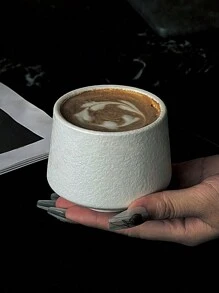 1pc Ceramic Coffee Cup Vintage Coarse Pottery Simple Style Cup For Drinking Coffee, Water, Creative Cup, Basic Cup, Household Coffee Cup, Office Restaurant Cup, Kitchen Utensil School Supplies Back To School