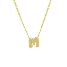 New Fashionable Multifunctional 26pcs English Letter Necklace, Women Copper Cubic Zirconia Letter Pendant