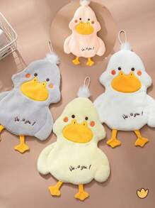 1pc Cute Countryside Style Small Duck Hand Towel, Hanging, Absorbent & Easy To Clean, Multipurpose Decorative Towel Home Bathroom Decor Fall Decor Back To School Dish Cloths Kitchen Towel - Multicolor - View 2