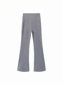 Balabala 女童长裤，秋季高腰喇叭紧身裤，2024 年新款，适合大龄少女 - 灰色 - 查看 6