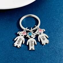 1pc Customized Keychain With 1 To 4 Names Engraved,  Personalized Keyring For Dad, Family Gift For Father's Day,  Mother's Day Stainless, Fashion ,Colorful,Cute,Adorable,Contracted,Funny,Kawaii,Stylish,Unisex,Casual,Cuties Custom,Personalized,Unique,Customized Ideal Gifts For Him Her,Boyfriend,Girlfriend,Family,Friends,Pets,Grandparents,Children For Christmas,For Winter,For Fall/Autumn,For Holiday,For Graduation Finds,Winter Fashion,Christmas Gift,Christmas Decorations,Personalized Christmas Ornaments,Personalized Gifts For Women/Men,Personalized/Customized Keychain,Christmas Accessories - Multicolor - View 9