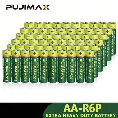PUJIMAX 4/20/40/60pcs, AA Carbon Battery, Suitable For Remote Control, Alarm Clock, Doorbell, Gas Stove, Water Heater, Car Keys, Gamepad, Flashlight, High Performance, Durable And Long-Lasting [Non-Rechargeable Battery, Do Not Charge]