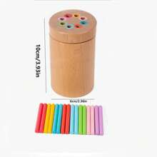 蒙特梭利儿童玩具，儿童木制配色分类玩具，学习益智玩具游戏，男孩女孩圣诞礼物（颜色和细节随机）木制玩具，蒙特梭利玩具，蒙特梭利 - 彩色 - 查看 2