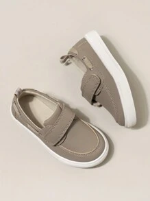 新款春夏秋季儿童乐福鞋，英伦风格钩环防滑耐用系带，舒适透气休闲软底驾车鞋 - 卡其色 - 查看 3
