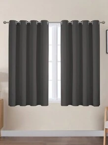 Estelar Textiler 1入組1片黑暗灰色遮光窗簾隔熱扣眼窗戶窗簾適用於臥室 - 深灰色 - 查看 17