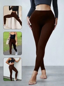 女士紧身塑身裤收腹提臀超柔软高弹轻质打底内衣 - 棕色 - 查看 6