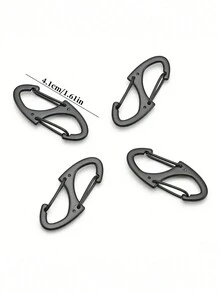 12 件背包拉链锁套装，防盗拉链夹保持拉链闭合，背包扣合金户外露营多功能 S 扣金属扣挂钩钱包带肩带手机袋 - 黑色 - 查看 5