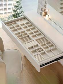 1/5pcs Stackable Jewelry Storage Tray, Simple Flannel Jewelry Tray, Jewelry Display Organizer, Desktop Jewelry Storage Display Tray Box, Stackable Exquisite Jewelry Rack, Necklace Pendant Bracelet Jewelry Display Tray, Drawer Style Jewelry Storage Display Tray, Jewelry Multipurpose Storage Box, Small Jewelry Tray Storage Box Set, Jewelry Storage Box Tray, Velvet Ring Storage Box, Jewelry Drawer Style Jewelry Tray Storage, Jewelry Storage Box Display, Jewelry Drawer Insertion Container Display Storage Box, With Removable Partition Divider, Used For Rings, Earrings, Bracelets, Necklaces, Brocades - Organize Your Jewelry In A Fashionable Way, Valentine's Day Gifts, Birthday Gifts, Christmas Gifts - Multicolor - View 6