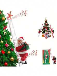 圣诞树挂件圣诞老人爬梯子圣诞装饰品家居店铺商场场景布置挂饰爬梯子圣诞老人 - 彩色 - 查看 10