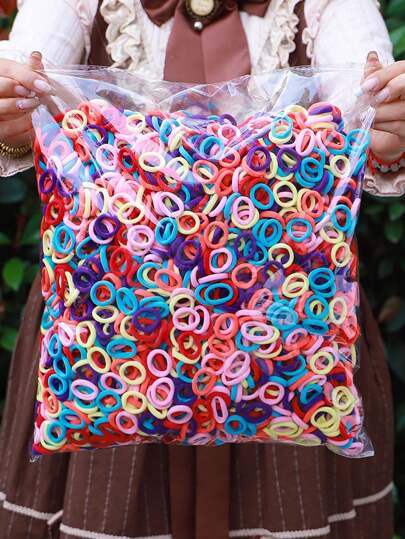 100pcs/Pack Assorted Mini Y2K Style Elastic Hair Ties, Black, Coffee, Khaki Colors, Simple & Versatile Hair Accessories For Daily Wear,Woman Head Accessories, Woman Hair Accessories Ponytail Holders Hair Elastics Hair Rubber Bands Scrunchies Hair Rope, Hair Bobbles