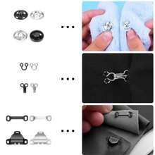 100Pcs Sewing Hooks And Eyes Set Sew-On Snap Buttons DIY Clothing Button Sewing Closures Snaps Kit For Clothes Bags Sewing Craft