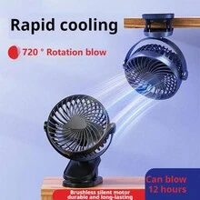 New Clip Fan, Mini Portable, 3 Modes (Hanging/Clipping/Desktop), USB Rechargeable, 12Hrs Runtime, Brushless Quiet Motor <30dB, 3 Speed Levels, 720° Rotation, Essential For Home/Kitchen/Bathroom/Bedroom/Balcony/Office/Business/Tent/Class/Dorm/Library/Theater/Travel/Outdoor, Multiple Colors, Great Gift For Boys/Girls/Boyfriends/Girlfriends/Couples/Husbands/Wives, Best Birthday/Valentine's/Easter/Summer Present